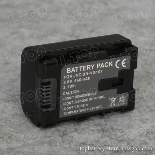 Portable battery pack for BN-VG107 JVC batteries,3.6V 860mAh, Made in china
